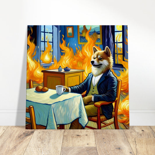 Van Gogh Inspired 'This is Fine' Meme Oil Painting Canvas Print