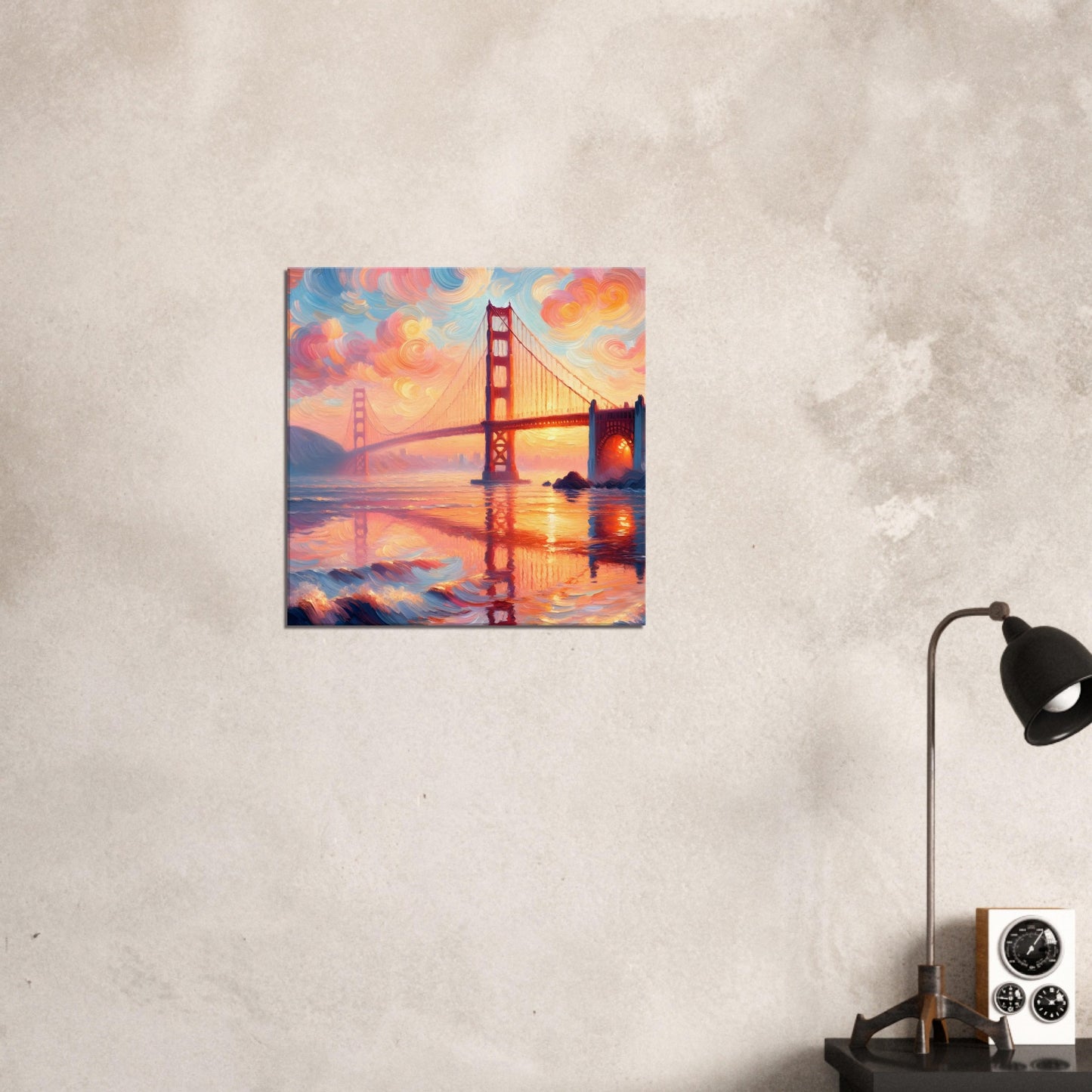 Sunset over the Golden Gate - Impressionist Canvas Print