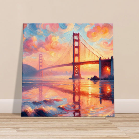 Sunset over the Golden Gate - Impressionist Canvas Print